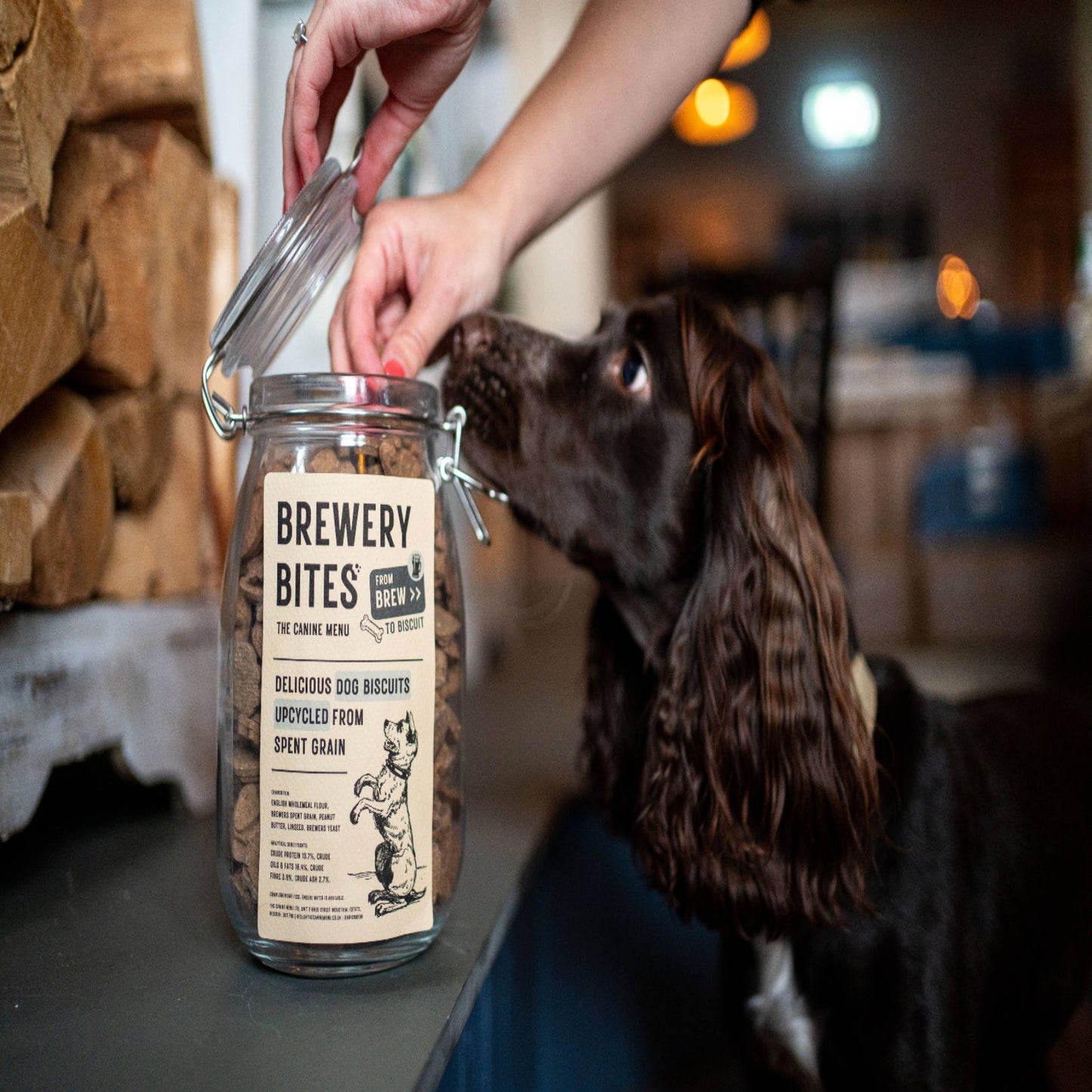 🐾 Brewery Bites Dog Treat Jar – Ready-to-Go Treat Station for Dog-Friendly Spaces