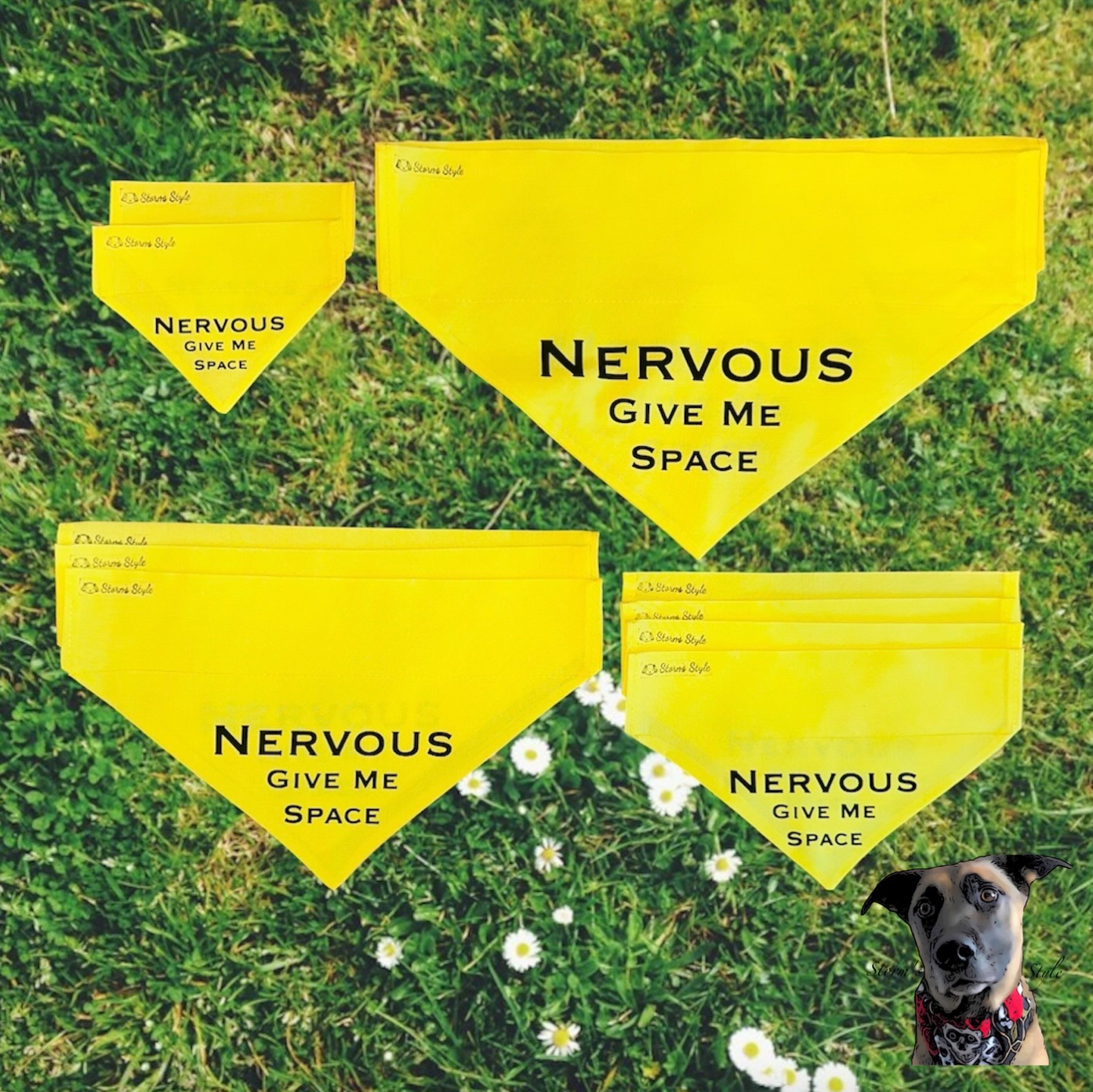 Nervous Dog Warning Bandana – Help Your Dog Feel Safer