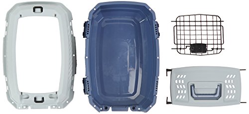 Hard-Sided Cat Carrier, Two-Door Top-Load Pet Dog/Cat Travel Box Carrier, Blue, 58 L x 38 W x 33 H cm