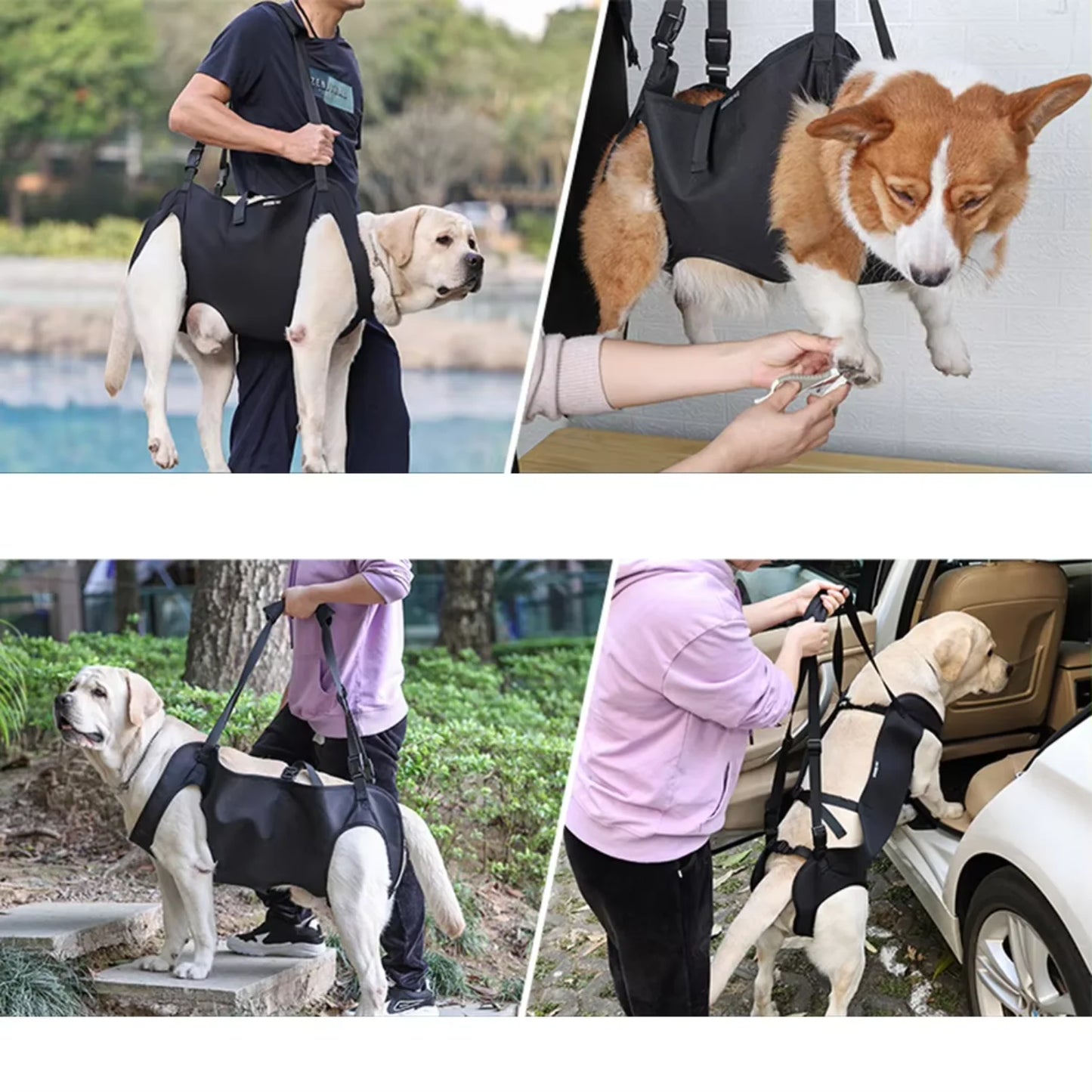 Dog Sling Carrier Dog Carry Sling Pet Legs Support & Rehabilitation Dog Lift Harness And Down Stairs Arthritis