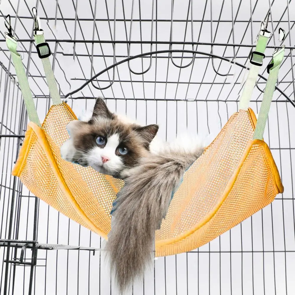 Breathable Cat Hanging Hammock Durable with Adjustable Straps Cats Hanging Sleeping Bed Soft Pet Cage Hammock Indoor