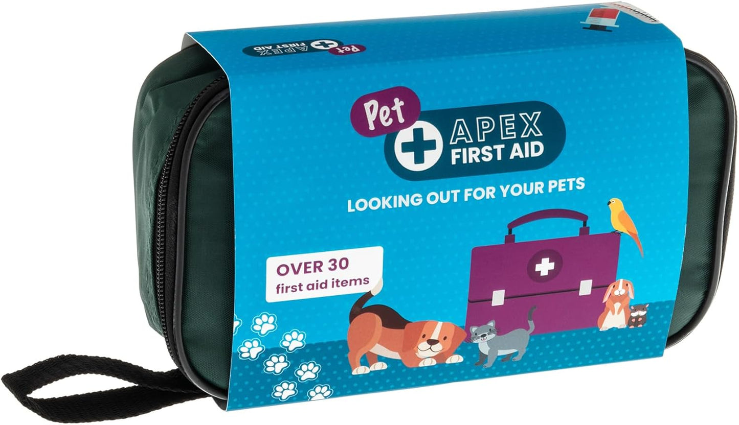 Premium Pet First Aid Kit - Fully Stocked with Vet Wrap, Ice Pack, Foil Blanket, for Home Travel Camping.