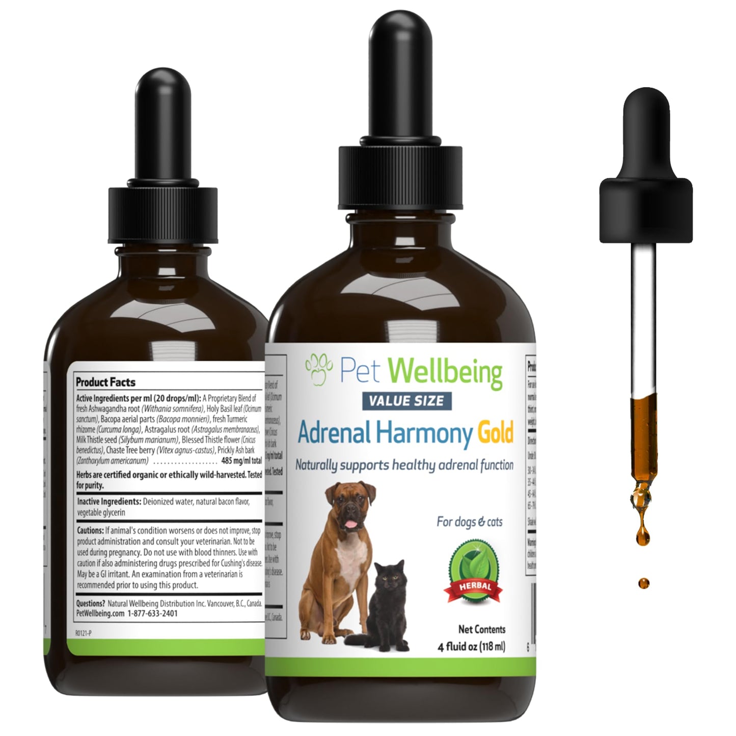 Adrenal Harmony Gold for Dogs – Natural Support for Cushing’s & Adrenal Health | 59ml Herbal Pet Supplement