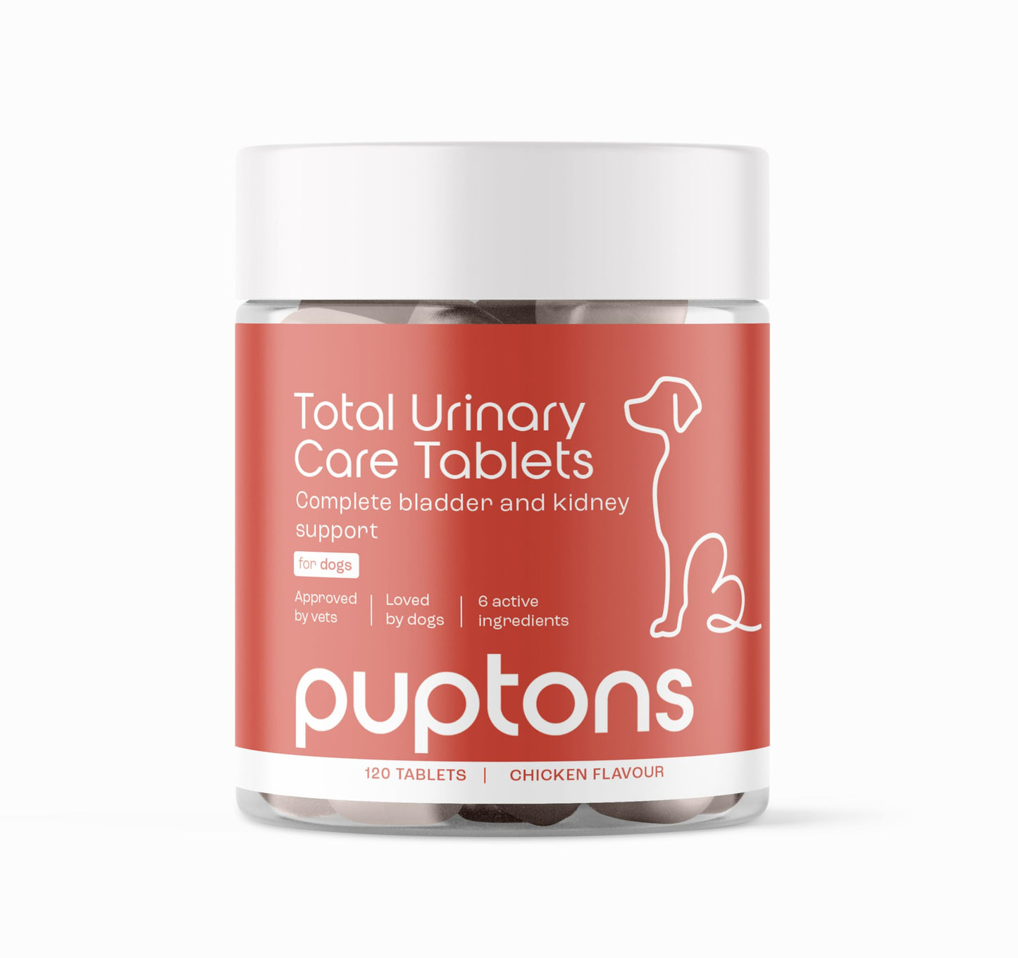 Puptons Total Urinary Care | Dog UTI, Incontinence & Cystitis Relief Tablets | Natural Ingredients | Advanced Bladder & Kidney Support for Dogs (30 Tablets) | Puptons
