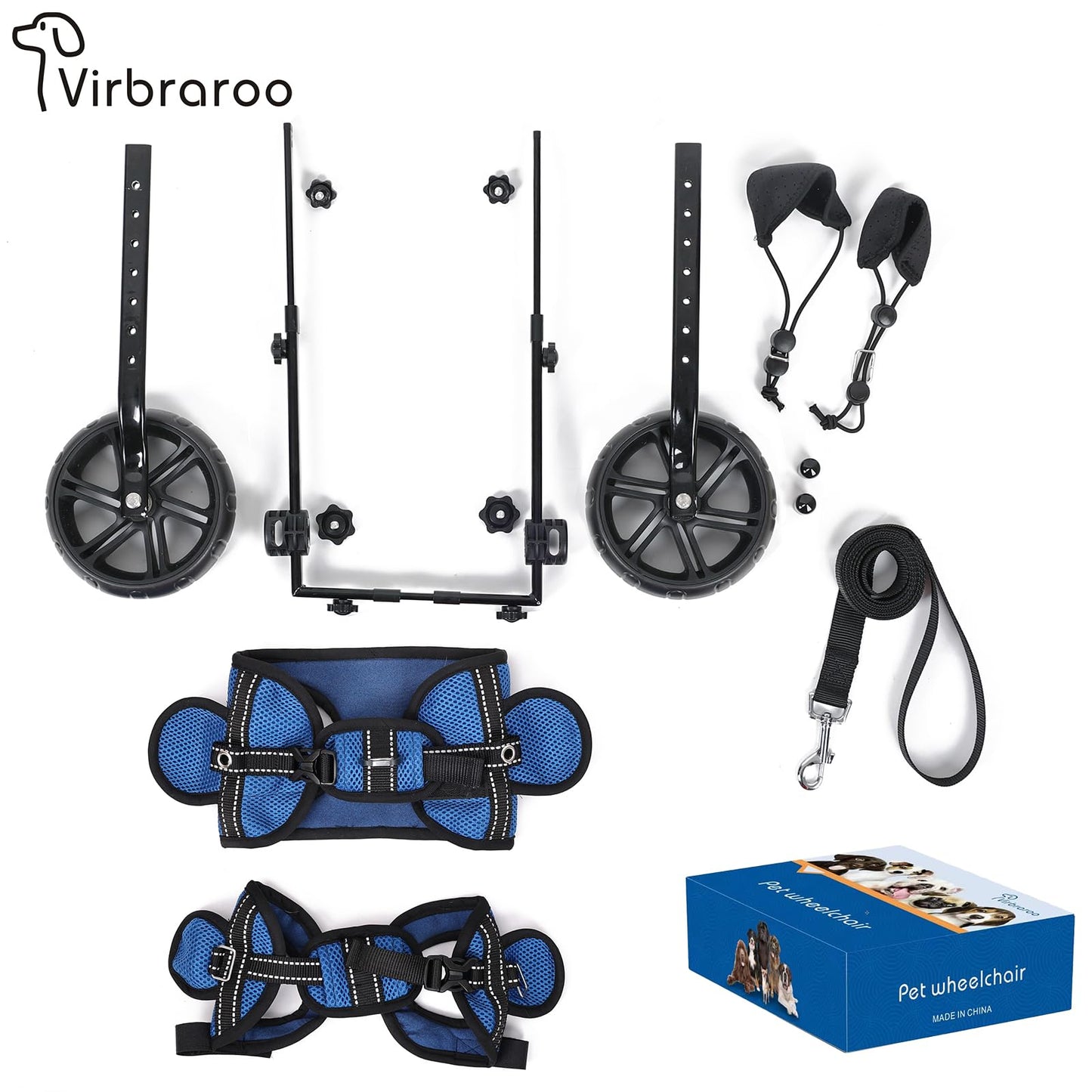 Dog Wheelchair for Back Legs, Upgraded All-Terrain Tires for Small Dog Wheelchair, Adjustable Dog Wheelchair, Reflective Safety Design for Back Leg Disabled or Injured Small Dogs