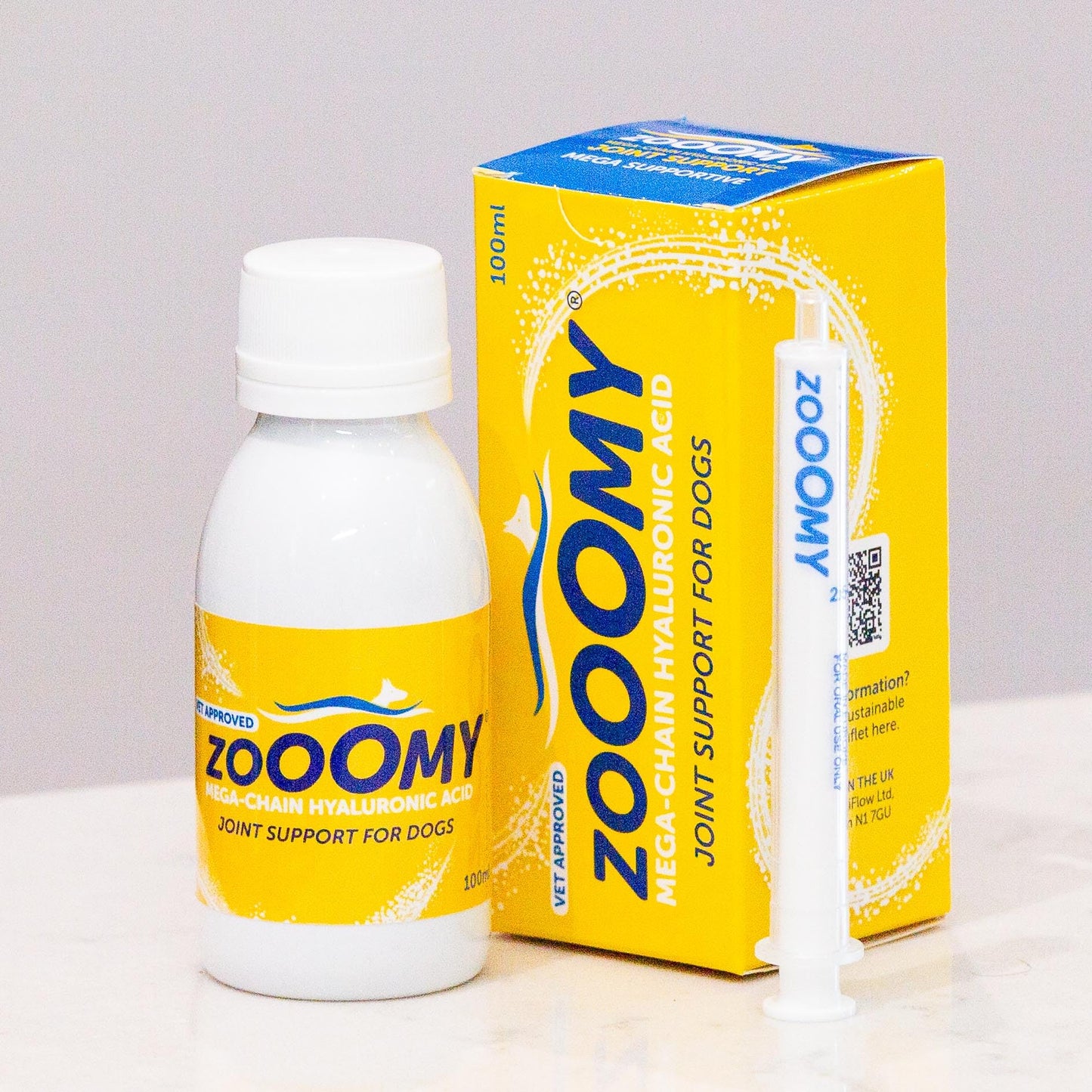 Zooomy Liquid Dog Joint Supplement | Hyaluronic Acid for Hip & Elbow Care | Canine Joint aid | 100ml