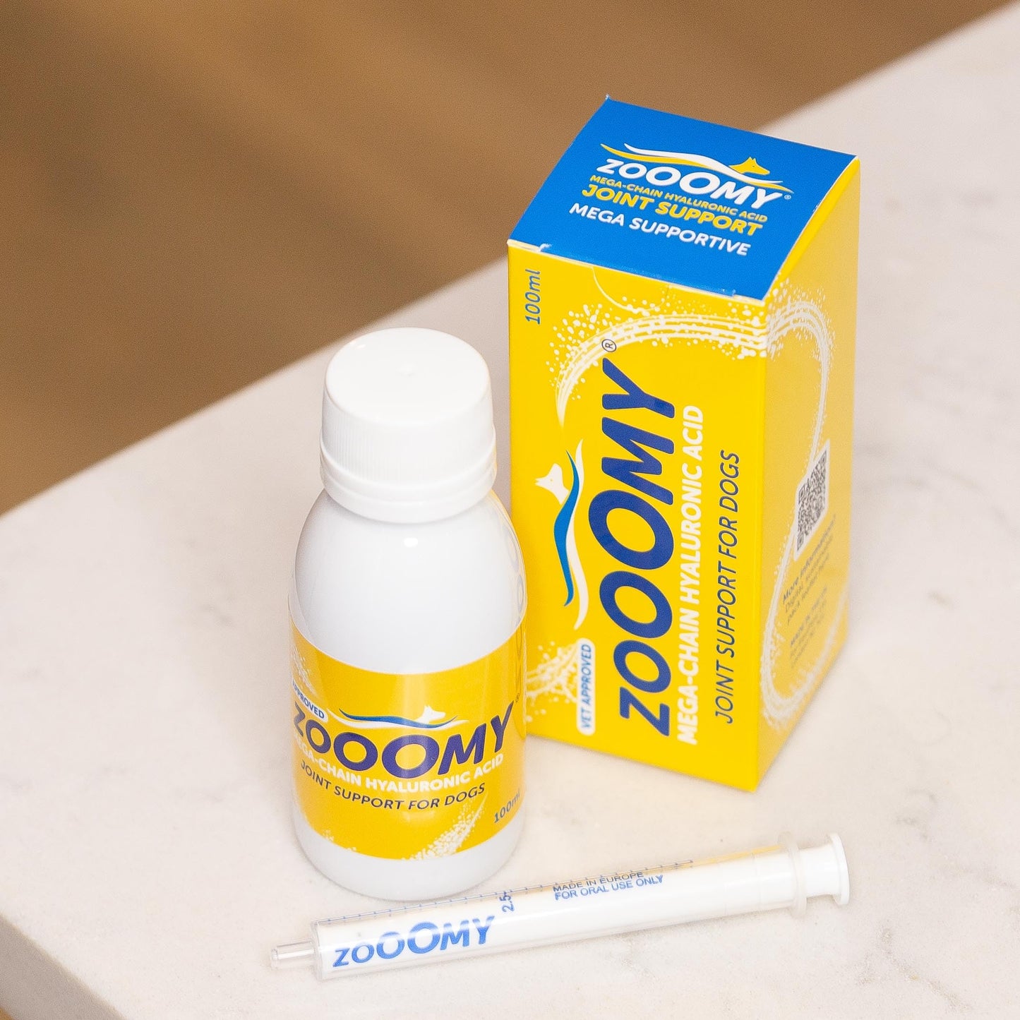 Zooomy Liquid Dog Joint Supplement | Hyaluronic Acid for Hip & Elbow Care | Canine Joint aid | 100ml