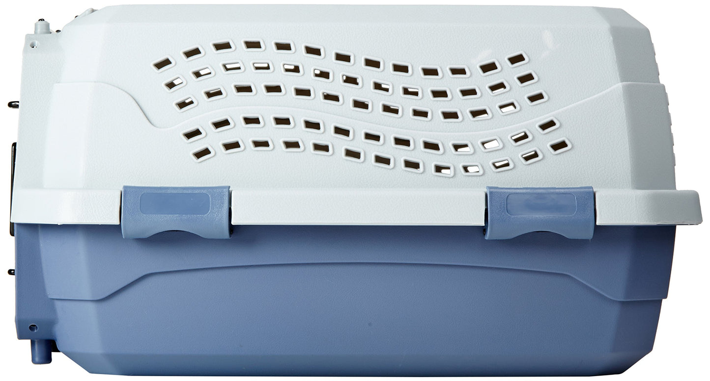 Hard-Sided Cat Carrier, Two-Door Top-Load Pet Dog/Cat Travel Box Carrier, Blue, 58 L x 38 W x 33 H cm