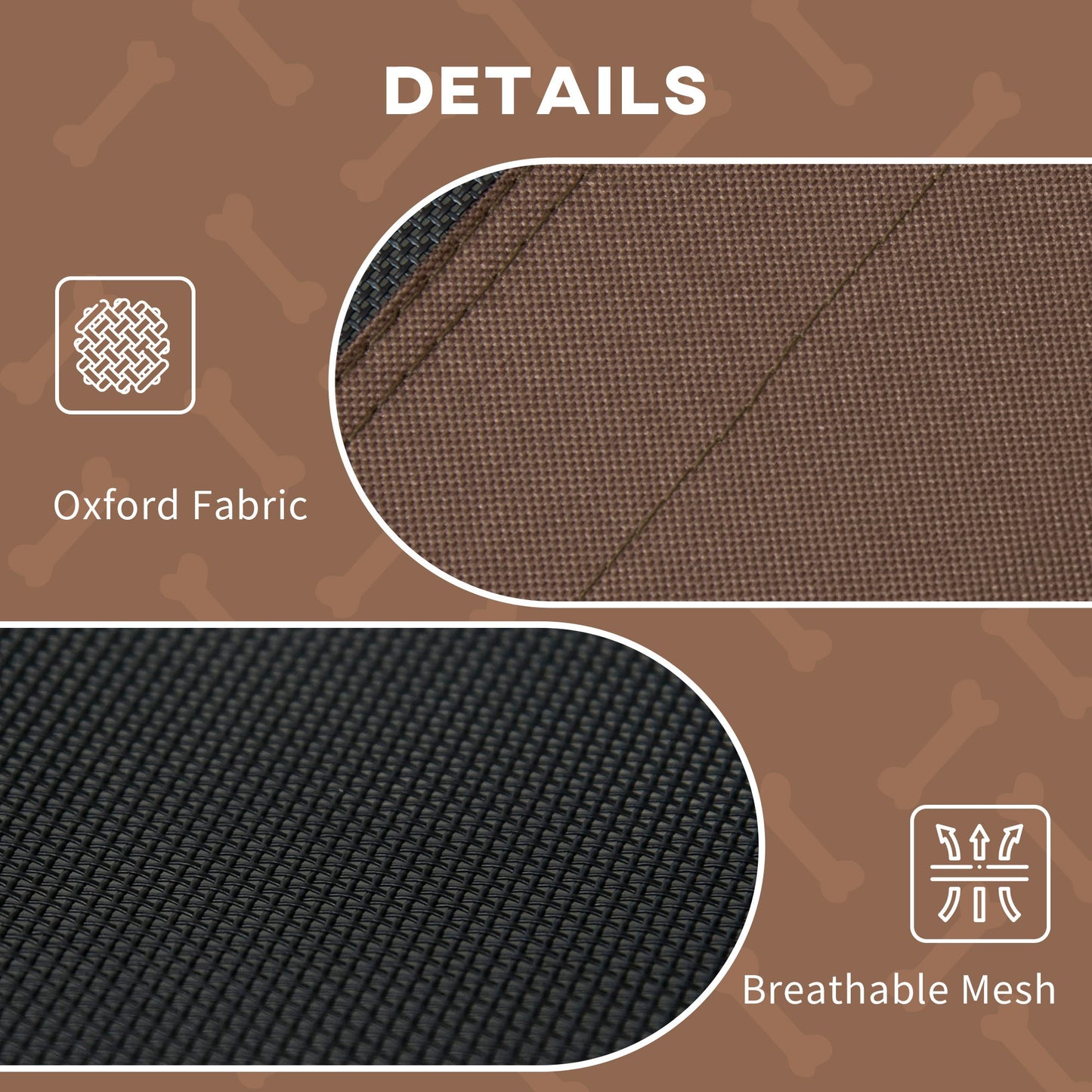 Raised Dog Bed Waterproof Elevated Pet Cot with Breathable Mesh UV Protection Canopy Coffee, for XXL Dogs, 122 x 92 x 108cm-4