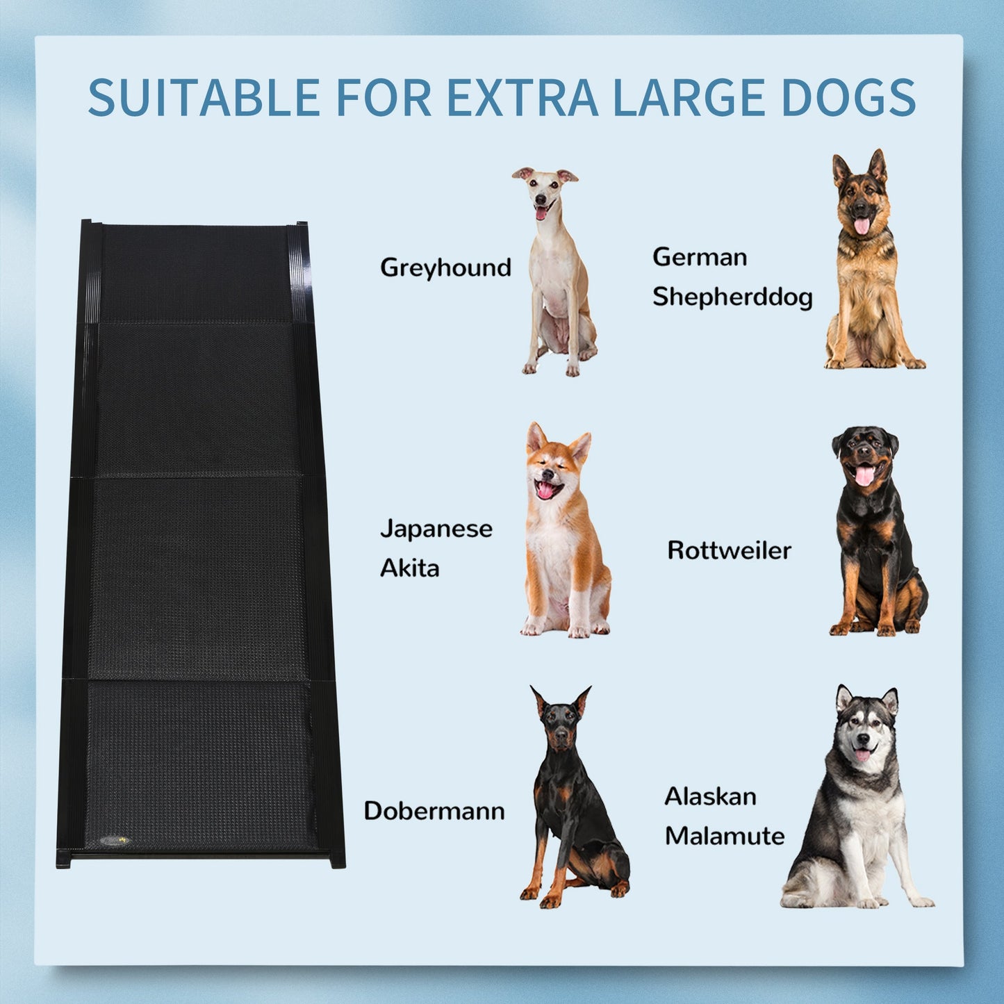 Folding Dog Ramp for Car for Extra Large Dogs, Portable Pet Ramp with Non-slip Surface, Aluminium Alloy Frame-3