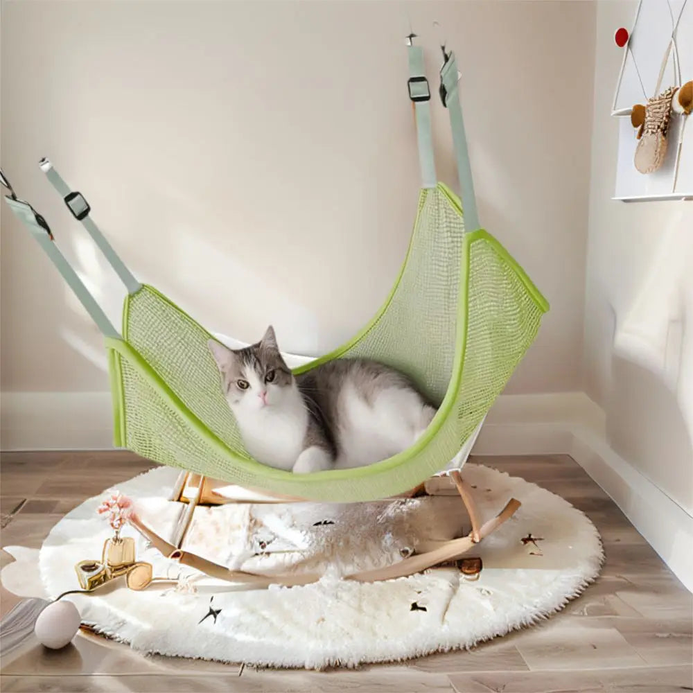 Breathable Cat Hanging Hammock Durable with Adjustable Straps Cats Hanging Sleeping Bed Soft Pet Cage Hammock Indoor