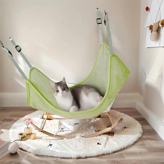 Breathable Cat Hanging Hammock Durable with Adjustable Straps Cats Hanging Sleeping Bed Soft Pet Cage Hammock Indoor