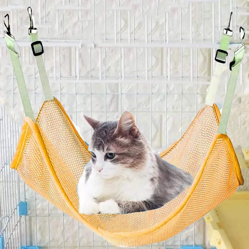 Breathable Cat Hanging Hammock Durable with Adjustable Straps Cats Hanging Sleeping Bed Soft Pet Cage Hammock Indoor