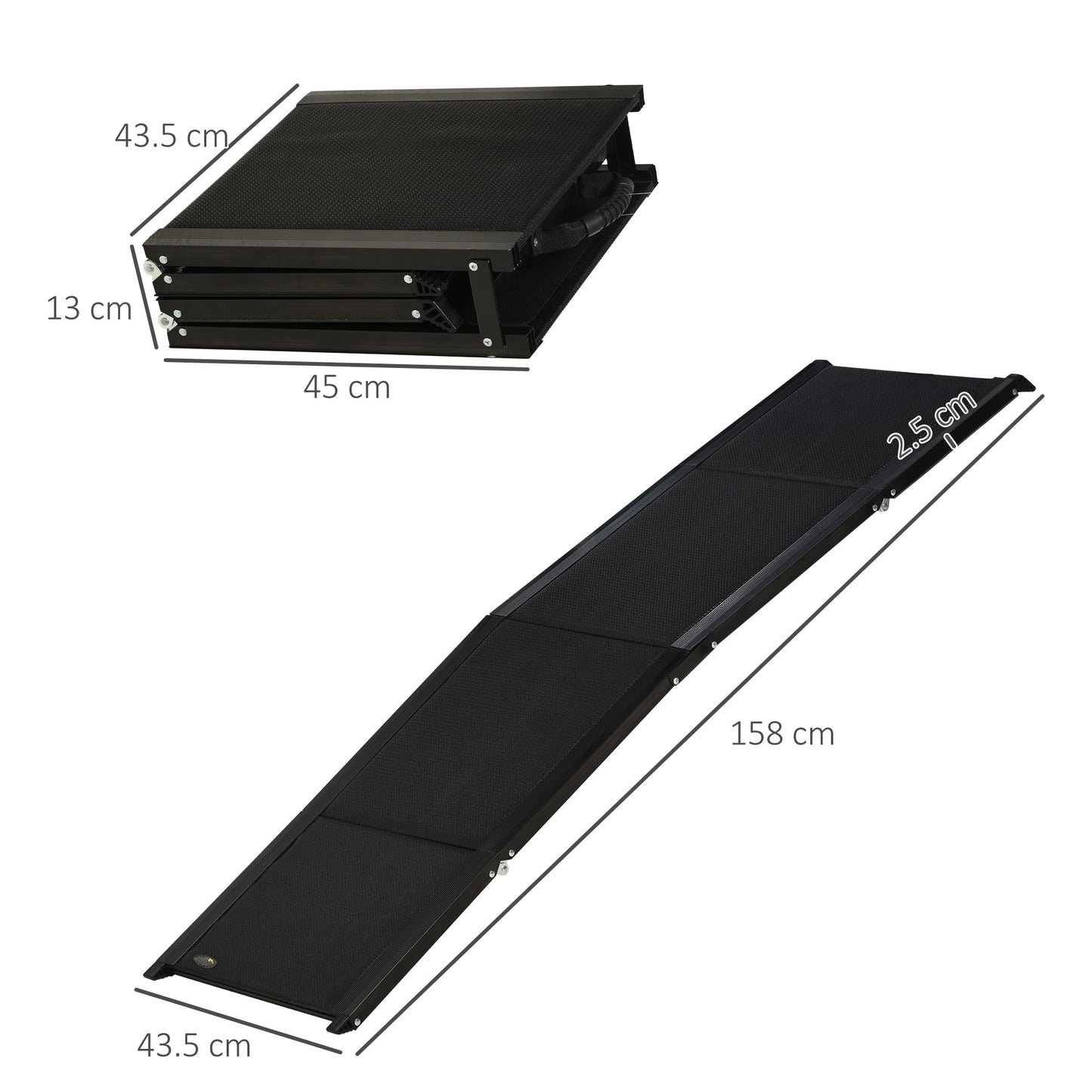 Folding Dog Ramp for Car for Extra Large Dogs, Portable Pet Ramp with Non-slip Surface, Aluminium Alloy Frame-2