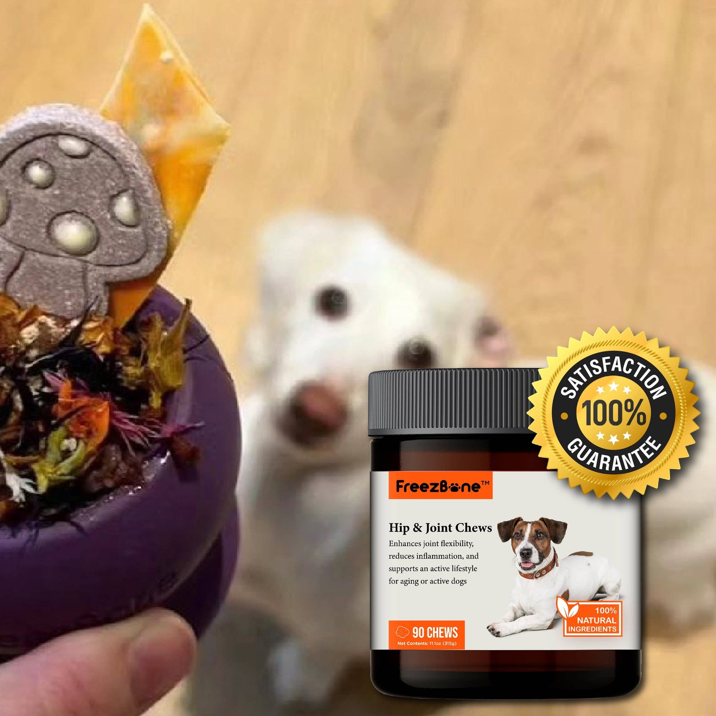 Hip & Joint Dog Chews – Glucosamine, Collagen & Anti-Inflammatory Support (90 Chews)