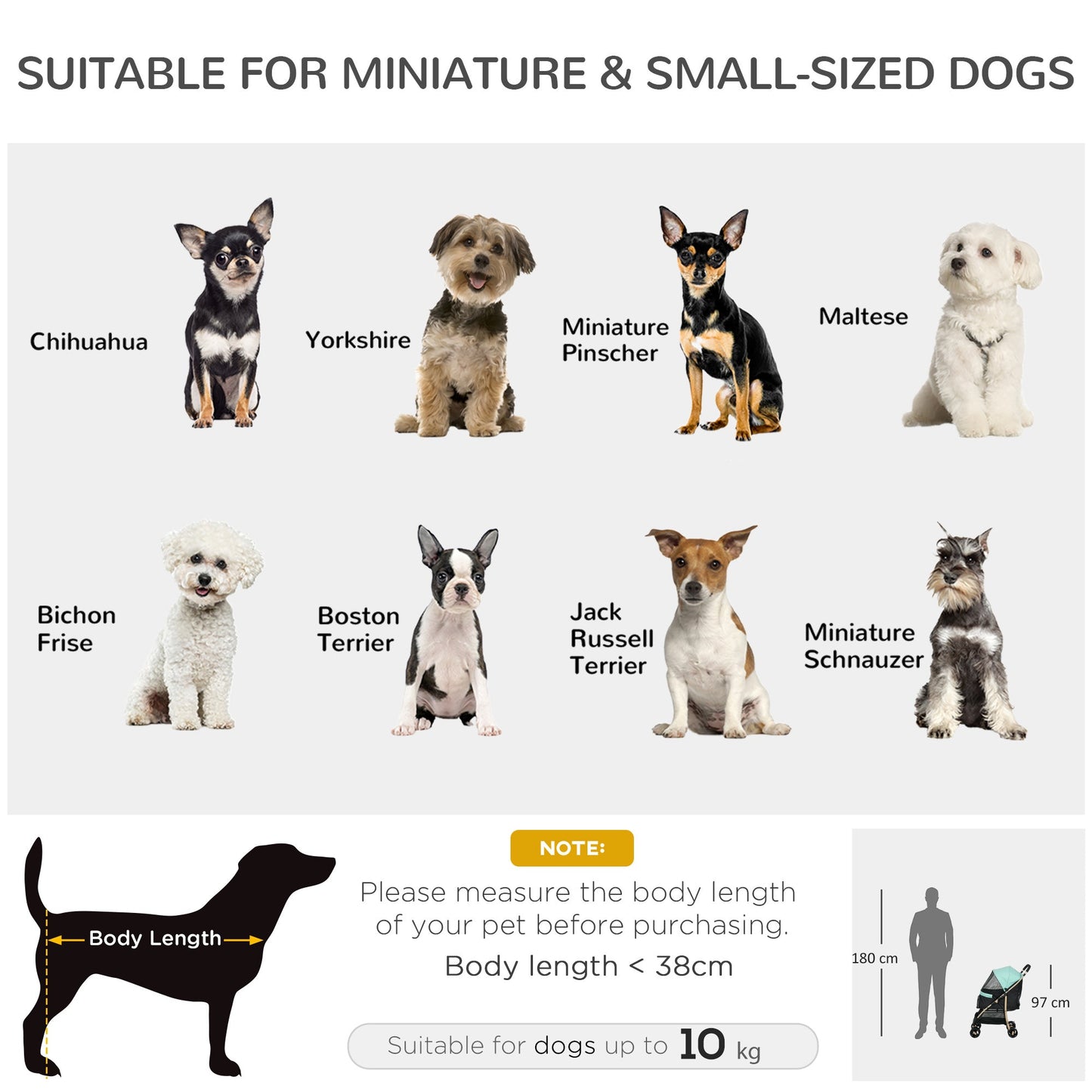 Oxfoad Pet Stroller for Small Minature Dogs with Rain Cover Green-3