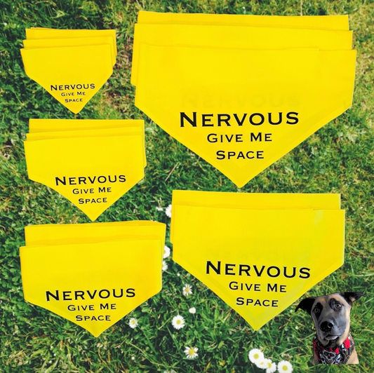 Nervous Dog Warning Bandana – Help Your Dog Feel Safer