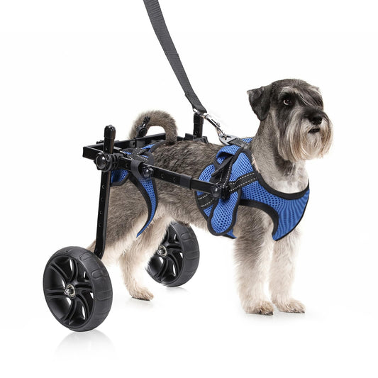 Dog Wheelchair for Back Legs, Upgraded All-Terrain Tires for Small Dog Wheelchair, Adjustable Dog Wheelchair, Reflective Safety Design for Back Leg Disabled or Injured Small Dogs